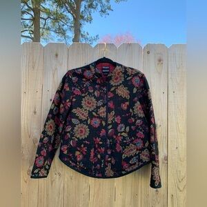 Nomadic Traders Womens Size Small Black Silk Button Jacket Light spring summer‎